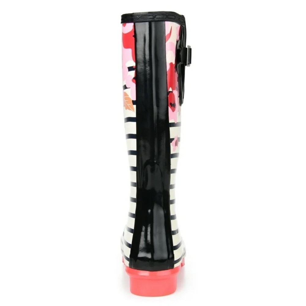 Black + White Striped & Floral Garden or Rain Boots - Fun, Bold & Weather-Ready! - Picture 8 of 12